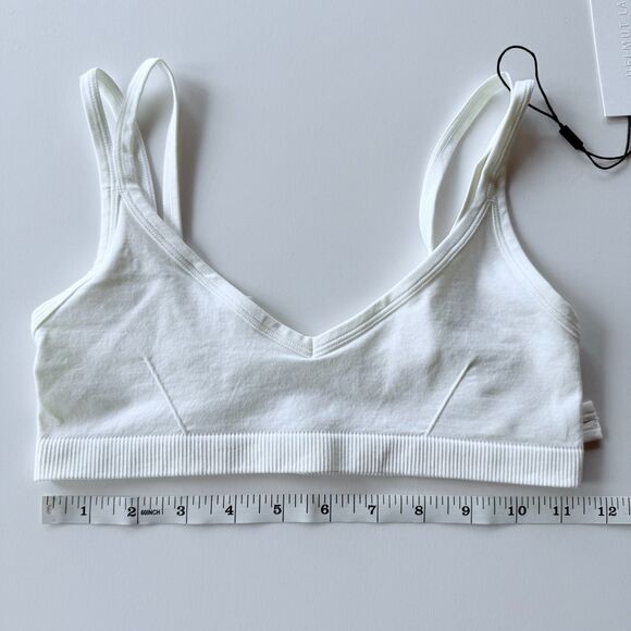 NWT Helmut Lang Button Strap Jersey Bra in Optic White Size XS - Picture 12 of 12
